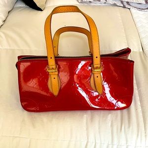 Louis Vuitton Rosewood Monogram Vernis Red Patent Leather Shoulder Bag